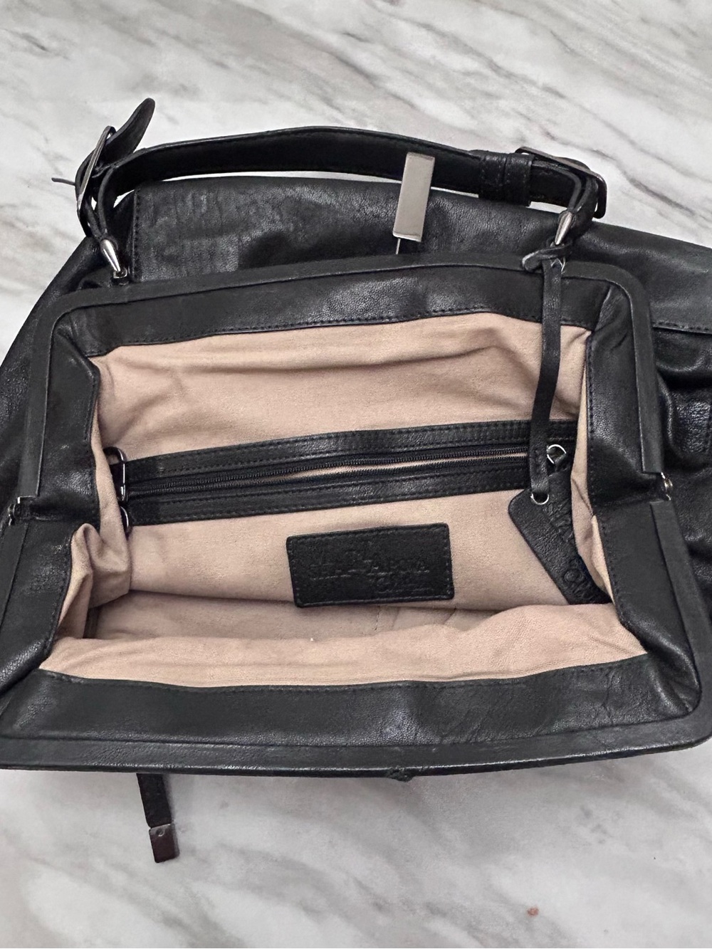 🎾MAKE OFFER🎾 Y2K Cole Haan Maria Sharapova Black Leather Bag Purse Bag Tote - Picture 8 of 9